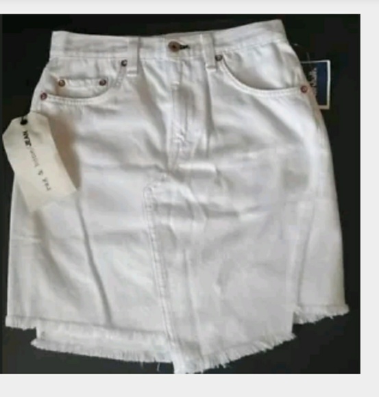 Rag and Bone White Dive Denim Skirt - Picture 1 of 8